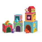 6 stacking cubes with 6 animal figures 'The Farm'