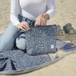 Beach cosmetic bag 'Animal Print Petrol'