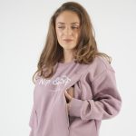 Nursing Sweatshirt 'Nip & Sip' - Dusty Pink - Image 6
