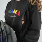 Φούτερ μπλούζα θηλασμού MAMA - Μαύρη - Image 12