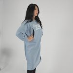 Nursing Dress 'Eat Local' - Dusty Blue - Image 9
