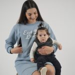 Nursing Dress 'Eat Local' - Dusty Blue