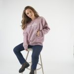 Nursing Sweatshirt 'Nip & Sip' - Dusty Pink