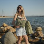 Beach cosmetic bag 'Green Animal Print'
