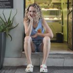 Sleeveless nursing blouse - Papaya (Light Blue) - Image 5