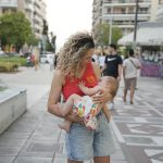 Sleeveless nursing blouse - Papaya (Coral)