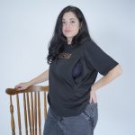 Nursing T-shirt 'MAMA' - Black & Animal Print - Image 3