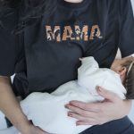 Nursing T-shirt 'MAMA' - Black & Animal Print - Image 11