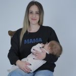 Nursing sweatshirt 'MAMA' - Black & Denim