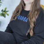 Φούτερ μπλούζα θηλασμού Μαύρο & Denim- MAMA - Image 7