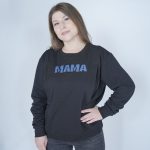 Φούτερ μπλούζα θηλασμού Μαύρο & Denim- MAMA - Image 8