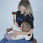 Nursing T-shirt 'MAMA' - Black & Denim - Image 2