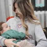 Φούτερ μπλούζα θηλασμού γκρι - Handmade Mama Collection