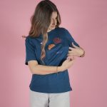 T-shirt θηλασμού πετρόλ- Milk & Love