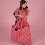 Beach bag 'Rosy Stripes'